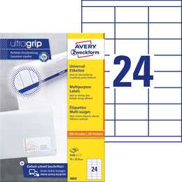 AVERY ZWECKFORM Druckeretikettenbogen (33.8 x 70 mm)