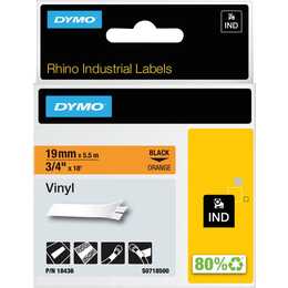 DYMO RhinoPRO Schriftband (Schwarz / Orange, 19 mm)