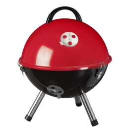 INTERDISCOUNT Holzkohlegrill (Schwarz, Rot)