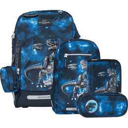 BECKMANN Schulranzen Set Active Air FLX Tech Rex (25 l, Blau)