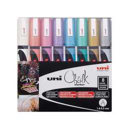UNI Kreidemarker PWE-5.M (Farbig assortiert, Metallic, 8 Stück)