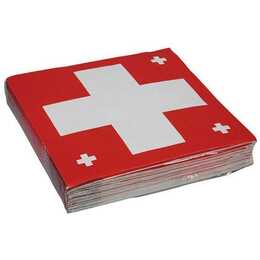 Papierserviette Schweizerkreuz (33 cm x 33 cm, 20 Stück)