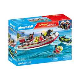 PLAYMOBIL Action Heroes Feuerwehrboot mit Aqua Scooter (71464)