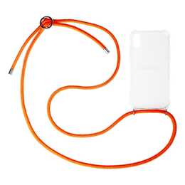 URBANY'S Backcover avec cordon Aperol Spritz (iPhone 16 Pro Max, Argent, Transparent, Orange)