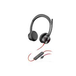 POLY Office Headset Blackwire 8225 (On-Ear, Kabel, Schwarz)
