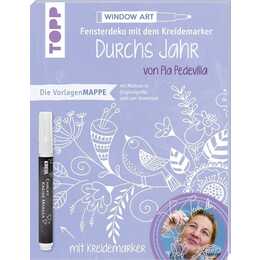 Vorlagenmappe Fensterdeko mit dem Kreidemarker - Durchs Jahr mit Pia Pedevilla. Inkl. Original Kreidemarker von Kreul
