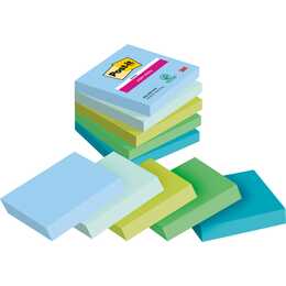 POST-IT Notes autocollantes Oasis (5 x 90 feuille, Mauve, Vert olive, Pourpre, Vert, Bleu)