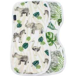 BEBE AU LAIT Panno di garza Jungle & Rainforest (Zebra, Elefante)