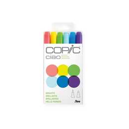 COPIC Permanent Marker Ciao (Farbig assortiert, 6 Stück)