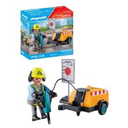 PLAYMOBIL Action Heroes Bauarbeiter mit Meisel (71752)