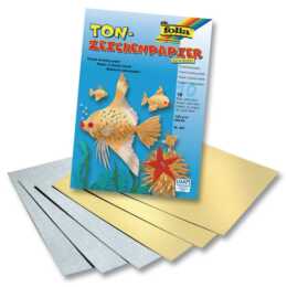 FOLIA Tonzeichenpapier (Silber, Gold, A4, 10 Stück)