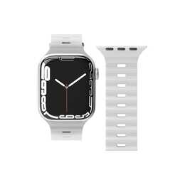 VONMÄHLEN Wave Armband (Apple Watch Series 7 / Ultra / Series 2 / Series 5 / SE / Series 8 / Ultra 2 / Series 1 / Series 9 / Series 3 / Series 4 / Series 6, Silber)