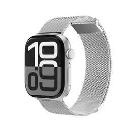 VONMÄHLEN Milanese Loop 2 Armband (Apple Watch Ultra / Series 7 / Series 2 / Series 5 / Series 8 / Ultra 2 / Series 1 / Series 9 / Series 3 / Series 6 / Series 4, Silber)