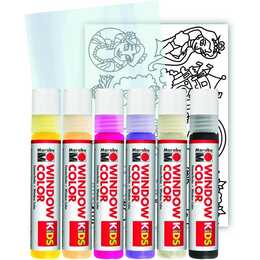 MARABU Fensterfarbe Kids Color Set (6 x 25 ml, Mehrfarbig)