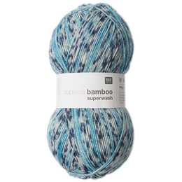 RICO DESIGN Wolle Superba Bamboo superwash (100 g, Blaugrün, Hellblau, Blau, Türkis)