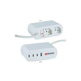 SKROSS Presa multiple (T13 / T12, 3 m, Bianco)