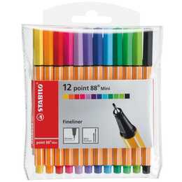 STABILO Point 88 Mini Traceur fin (Multicolore, 12 pièce)