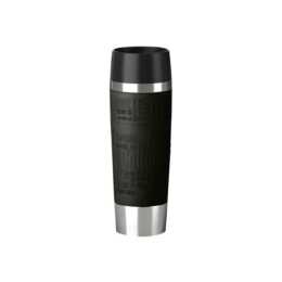 EMSA GMBH Thermobecher Travel Mug Grande (0.5 l, Schwarz, Edelstahl)