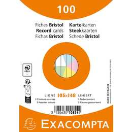 EXACOMPTA Karteikarten (A6, Liniert, 1 Stück)