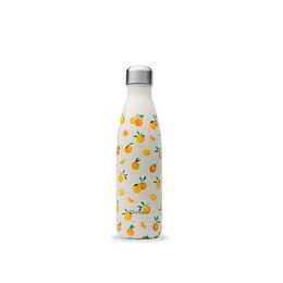 QWETCH Thermo Trinkflasche Orange (500 ml, Orange, Weiss)