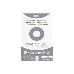 EXACOMPTA Karteikarten (A7, Weiss, Kariert, 100 Stück)