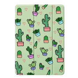 EG Housse pour Apple iPad 9,7 pouces (2017-2018) 5e/6e génération (A1822/A1823/A1893/A1954) - verte - Cactus