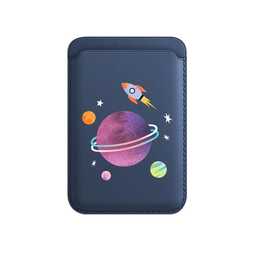 EG Porta carte magnetiche MagSafe (iPhone 13 Pro Max, iPhone 12 Mini, iPhone 14 Pro Max, iPhone 13, iPhone 12, iPhone 12 Pro Max, iPhone 14 Plus, iPhone 12 Pro, iPhone 14, iPhone 13 Pro, iPhone 13 mini, iPhone 14 Pro, Pianeta, Navy Blue)