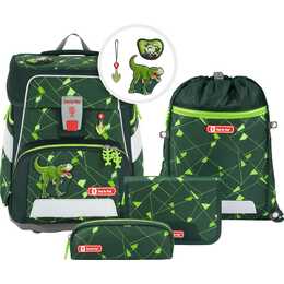 STEP BY STEP Schulranzen Set Space Shine Dino Night (20 l, Grün)