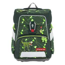 STEP BY STEP Schulranzen Set Space Shine Dino Night Tyro (20 l, Grün)