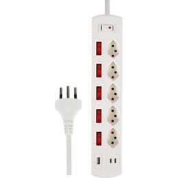 SCHÖNENBERGER Steckdosenleiste (T13, T12, 2 m, Weiss)