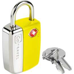 GO TRAVEL Glo Travel Sentry Lucchetto per valigie (Argento, Giallo)