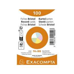 EXACOMPTA Karteikarten (A7, Blanko, 100 Stück)