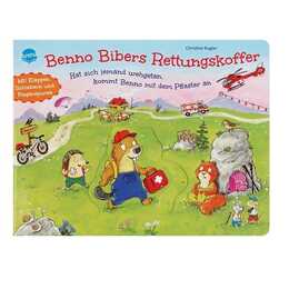 Benno Bibers Rettungskoffer. Hat sich jemand wehgetan, kommt Benno mit dem Pflaster an