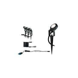 PAULMANN Luminaires à ancrer dans le sol Plug & Shine (19.2 W, Noir)
