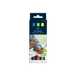 SCHNEIDER Link-It Office Set Filzstift (Gelb, Blau, Grün, Schwarz, Rot, 6 Stück)