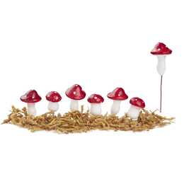 HOBBYFUN Deko Miniatur-Pflanzen (Weiss, Rot)