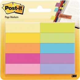 POST-IT Haftnotizen Page Marker (10 x 50 Blatt, Violett, Pink, Hellgrün, Gelb, Orange, Hellblau, Neongrün, Grün, Türkis, Rosa)