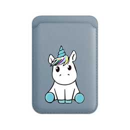 EG Magnetischer Kartenhalter MagSafe (Einhorn, Hellblau)