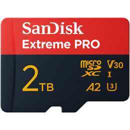 SANDISK MicroSDXC Extreme Pro (Video Class 30, UHS-I Class 1, Class 10, A2, A1, 2000 GB, 250 MB/s)