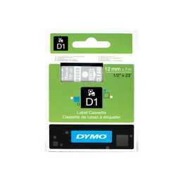 DYMO Standard-D1 Schriftband (Weiss / Transparent, 12 mm)