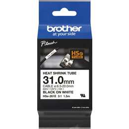BROTHER 261E Schrumpfschlauch (Schwarz / Weiss, 31 mm)