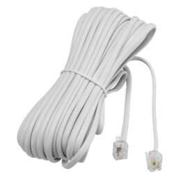 INTERTRONIC Verbindungskabel (Weiss, 10 m, RJ-11)