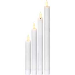 STAR TRADING Dinner Flamme Candela a bastone LED (4 pezzo, 2.1 cm, Bianco)