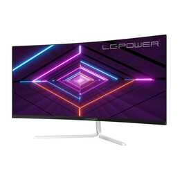 LC POWER LC-M34-UWQHD-100-C-V3 (34", 3440 x 1440, Argento, Bianco)