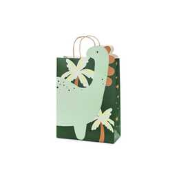 PARTYDECO Sachet cadeau (Brun, Vert, Dinosaure)