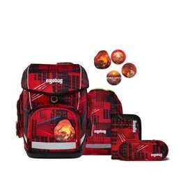 ERGOBAG Schulranzen Set Cubo AlarmBärreitschaft (19 l, Rot)