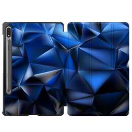 EG Klapp-Hülle für Samsung Galaxy Tab S7 FE 12.4" (2021) - blau geometrisch
