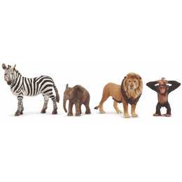 SCHLEICH Wild Life Africa Leone Zebra Scimmia Elefante