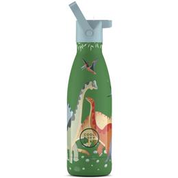 COOL BOTTLES Thermo Trinkflasche Jurassic Era The Kids Bottle (0.35 l, Grün, Mehrfarbig)