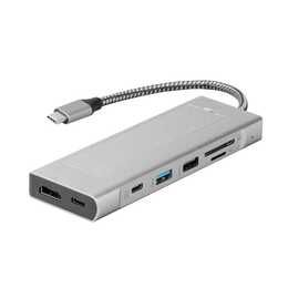 INTERTRONIC Combo USB Hub & Card Reader (8 Ports, USB C, HDMI, USB A)
